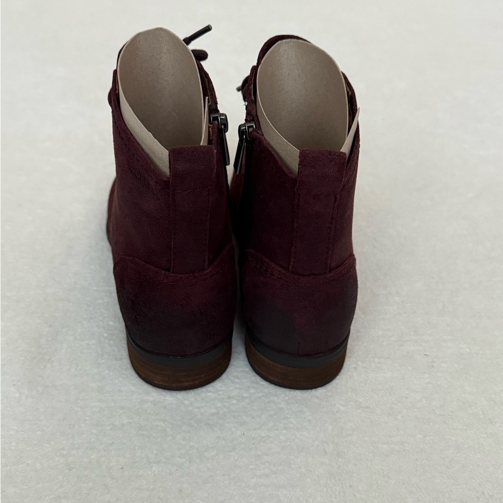 Earth Burgundy Leather Ankle Boots Lace Up Women’s 8.5 Boho Cottagecore NWT - Picture 7 of 10